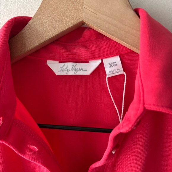 lady hagen core pique sleeveless golf polo watermelon pink‎ XS - Picture 5 of 7